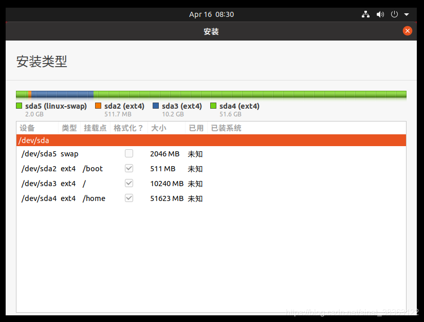 ubuntu分区
