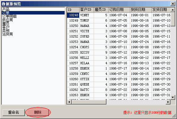 删除表数据