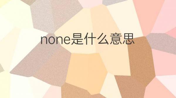 none怎么读