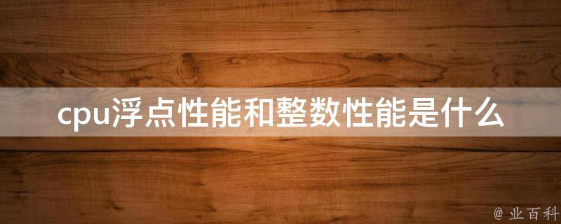 浮点数是什么