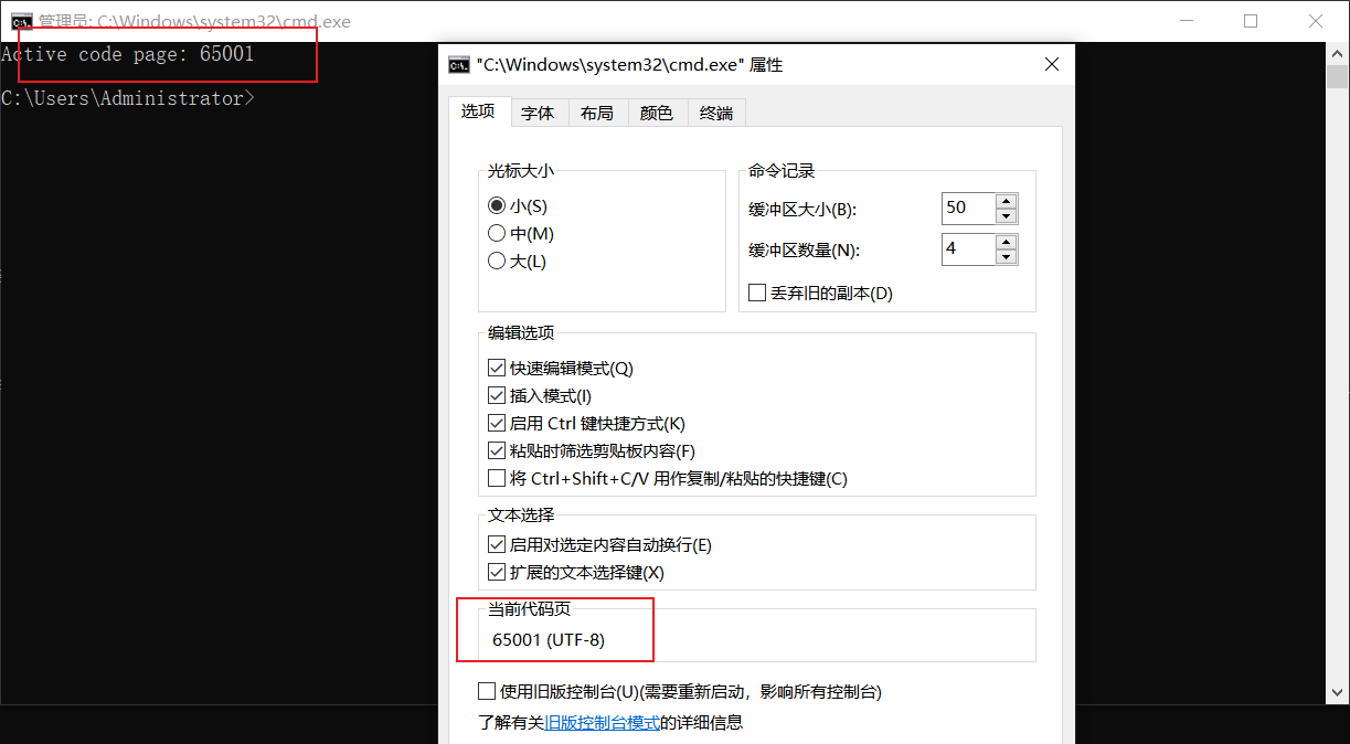 cmd中文乱码