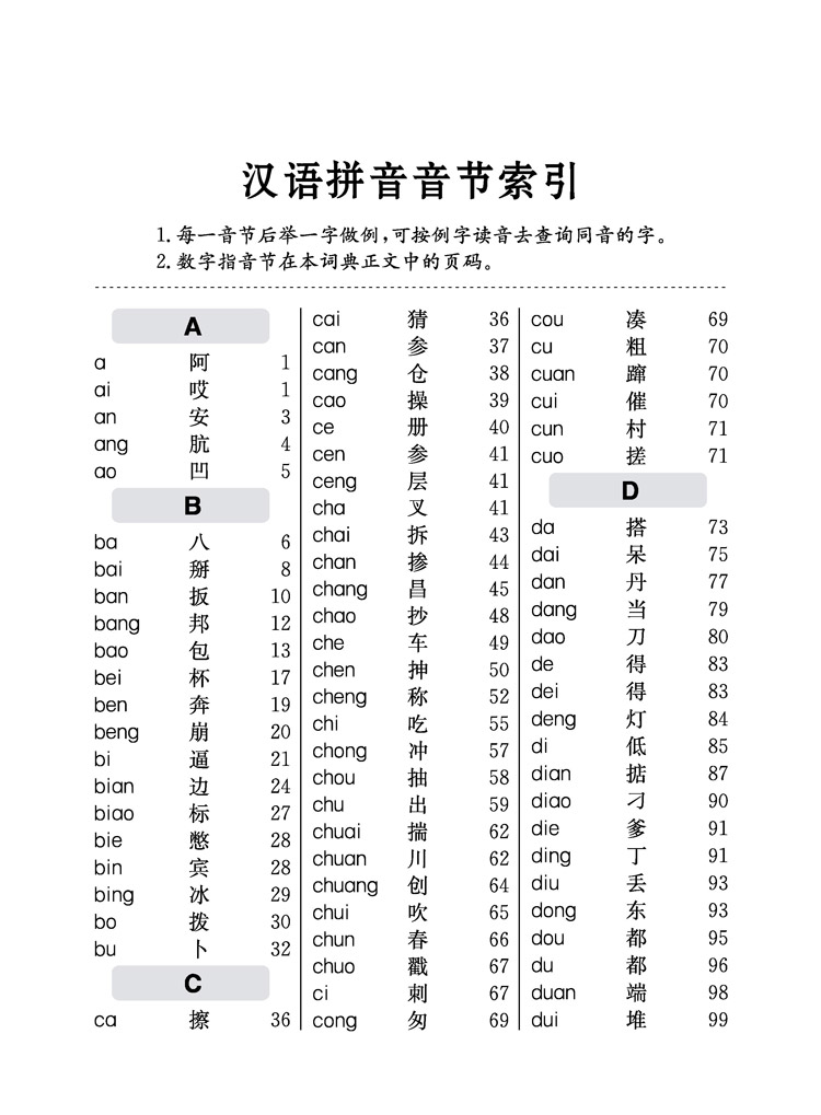 索引表