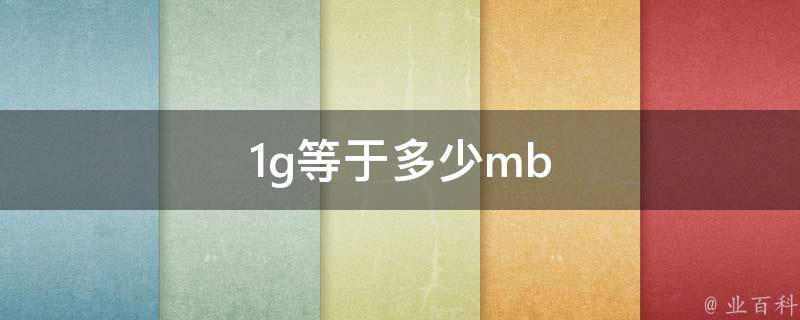 1g等于多少mb