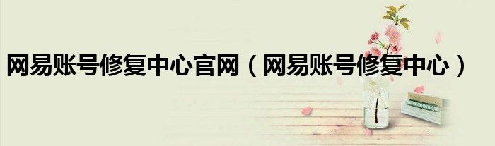 网易账号修复中心