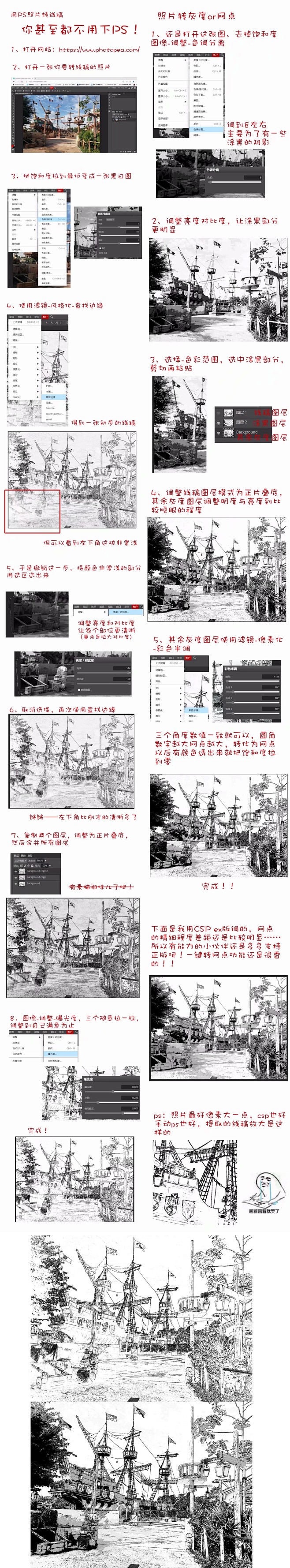 ps转线稿