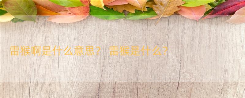 雷猴是什么意思